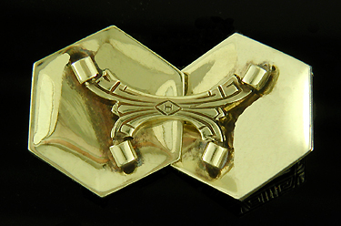 Art Deco cufflinks with guilloche enamel. (J9210)