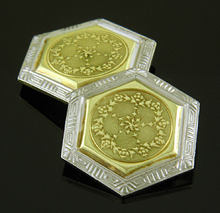Hookaylo Art Deco cufflinks. (J9379)
