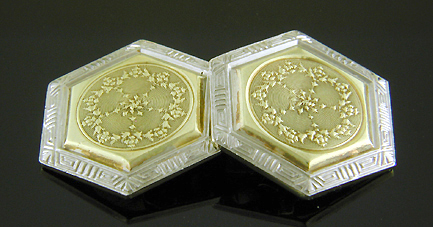 Hookaylo Art Deco cufflinks. (J9379)