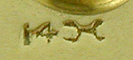 Close-up of William Huger maker's mark. (J9302)