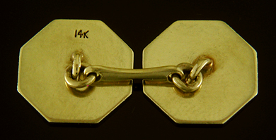 Art Deco Infinite Squiggle cufflinks. (J9179)