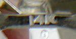 Close-up of precious metal mark. (J8698)