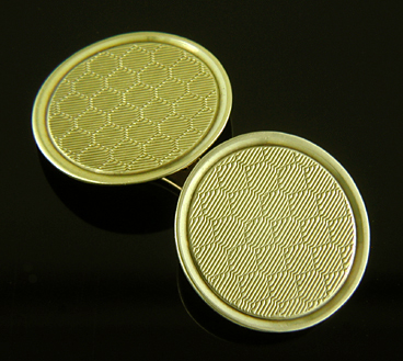 Art Deco honeycomb cufflinks. (J9366)