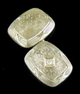 Art Deco diamond cufflinks. (J9222)