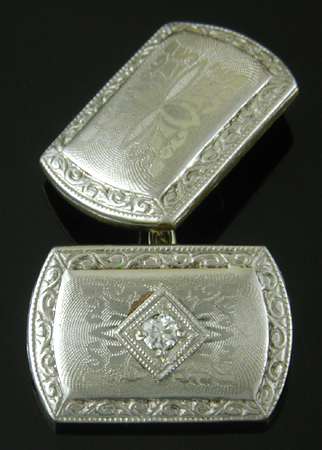 Charles Keller platinum and diamond cufflinks. (CL9549)