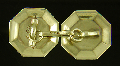 Art Deco platinum and gold cufflinks. (J8975)