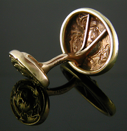 Krementz Art Nouveau cufflinks crafted in 14kt gold. (J8783)