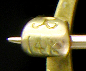 Close-up of Krementz & Company maker's mark. (J9075)