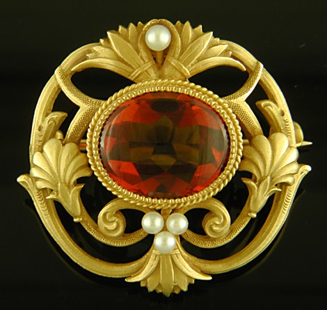 Krementz Egyptian Revival brooch. (BR9657)