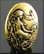 Krementz mermaid and swan cufflinks crafted in 14kt gold. (J8846)