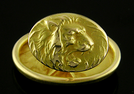Krementz roaring lion cufflinks. (J9080)