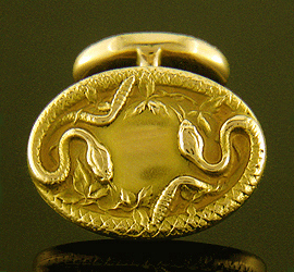 Krementz writhing serpent cufflinks. (J9284)