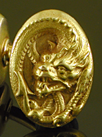 Larter fierce dragon cufflinks. (CL9544)