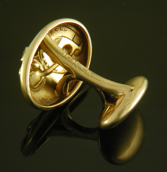 Larter Art Nouveau lucky cufflinks crafted in 14kt gold. (9190)