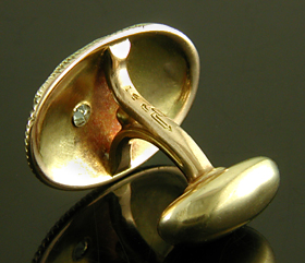 Victorian serpent cufflinks crafted in 14kt gold. (J8966)