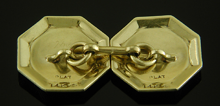 Art Deco platinum and gold cufflinks. (J9364)
