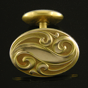 Link & Angell Art Nouveau swirl cufflinks. (J8600)