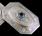 Elegant sapphire cufflinks. (J8968)