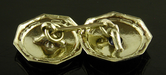 Elegant diamond and sapphire cufflinks. (J8994)