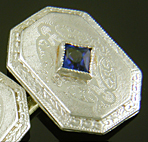 Art Deco sapphire and diamond cufflinks. (J9399)