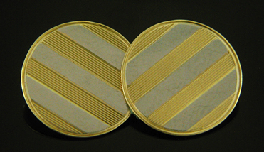 Richardson two-tone pinstripe cufflinks. (J9134)