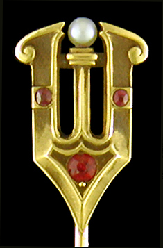 Riker Bros. classical ruins stickpin. (J9457)