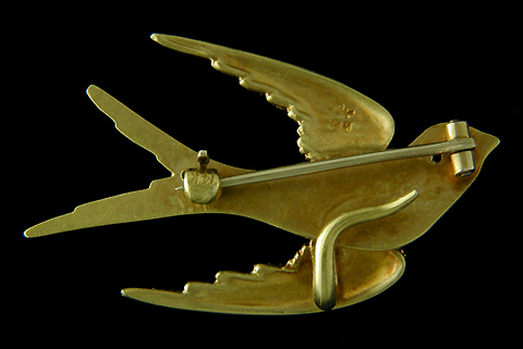 Riker Bros. swallow brooch. (J9097)