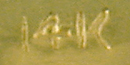 Close-up of gold purity mark. (J9370)