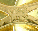 Close up of precious metal mark and WAB hallmark. (J6792)