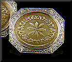 Engraved antique platinum and gold cufflinks. (J6828)