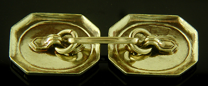 Elegantly engraved Art Deco cufflinks. (J9143)