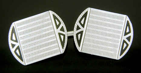 Dramatic Art Deco cufflinks. (J9251)