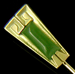 Art Deco jade stickpin. (J9269)