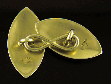 Tiffany Art Nouveau sapphire and diamond cufflinks. (J8834)