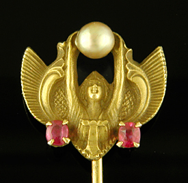 Art Deco Victory with pearl stickpin. (J9168)