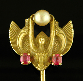 Art Deco Victory with pearl stickpin. (J9168)