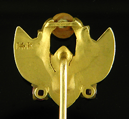 Art Deco Victory with pearl stickpin. (J9168)