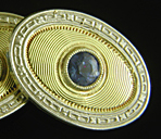 Art Deco sapphire cufflinks. (J9311)