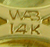 Close up of Wordley, Allsopp & Bliss maker's mark.