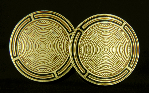 Art Deco concentric circle cufflinks. (J8612)