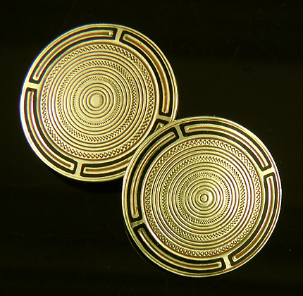 Art Deco concentric circle cufflinks. (J8612)