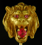 Lion and ruby stickpin. (J9152)