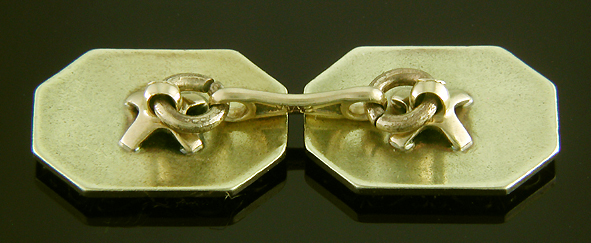 WAB two-tone Art Deco cufflinks. (J9107)