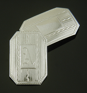 Art Deco cufflinks with 'A' monogram. (J8475)