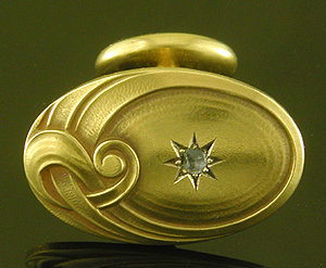 Art Nouveau diamond cufflinks. (J9526)