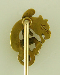 Winged serpent stickpin with pearl. (J9027)