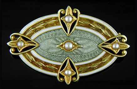 Wordley, Allsopp and Bliss brooch with pearls.