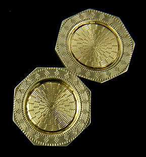 Ziething white and yellow gold cufflinks. (J8854)