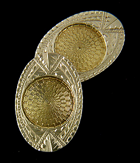 Ziething white and yellow gold cufflinks. (J8969)