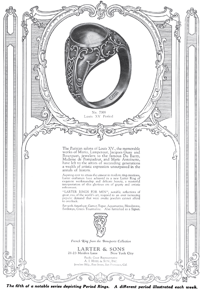 Larter Louis XV Ring Advertisement.